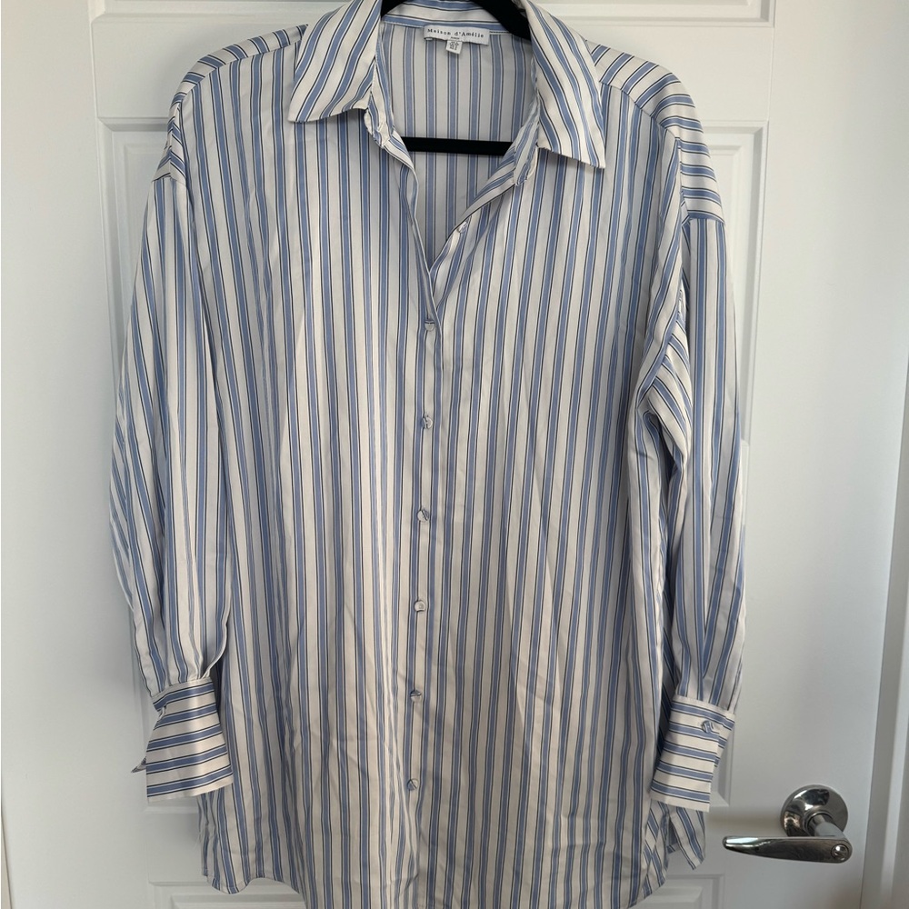 Classic Blue and White Striped Shirt
